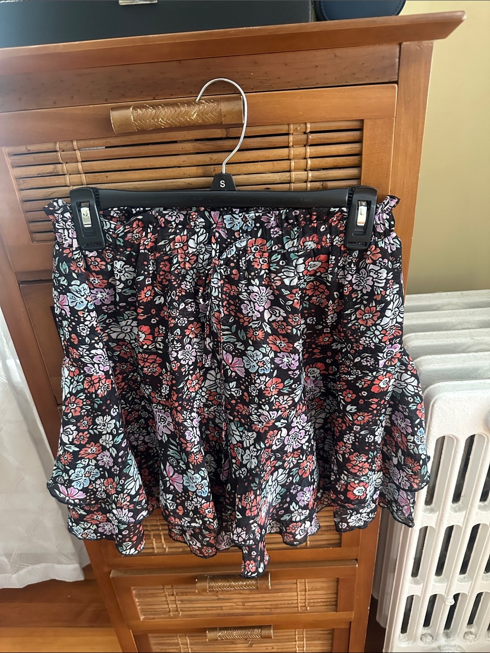 Amazon Black Floral Skort with Pink, Coral & Mint Accents